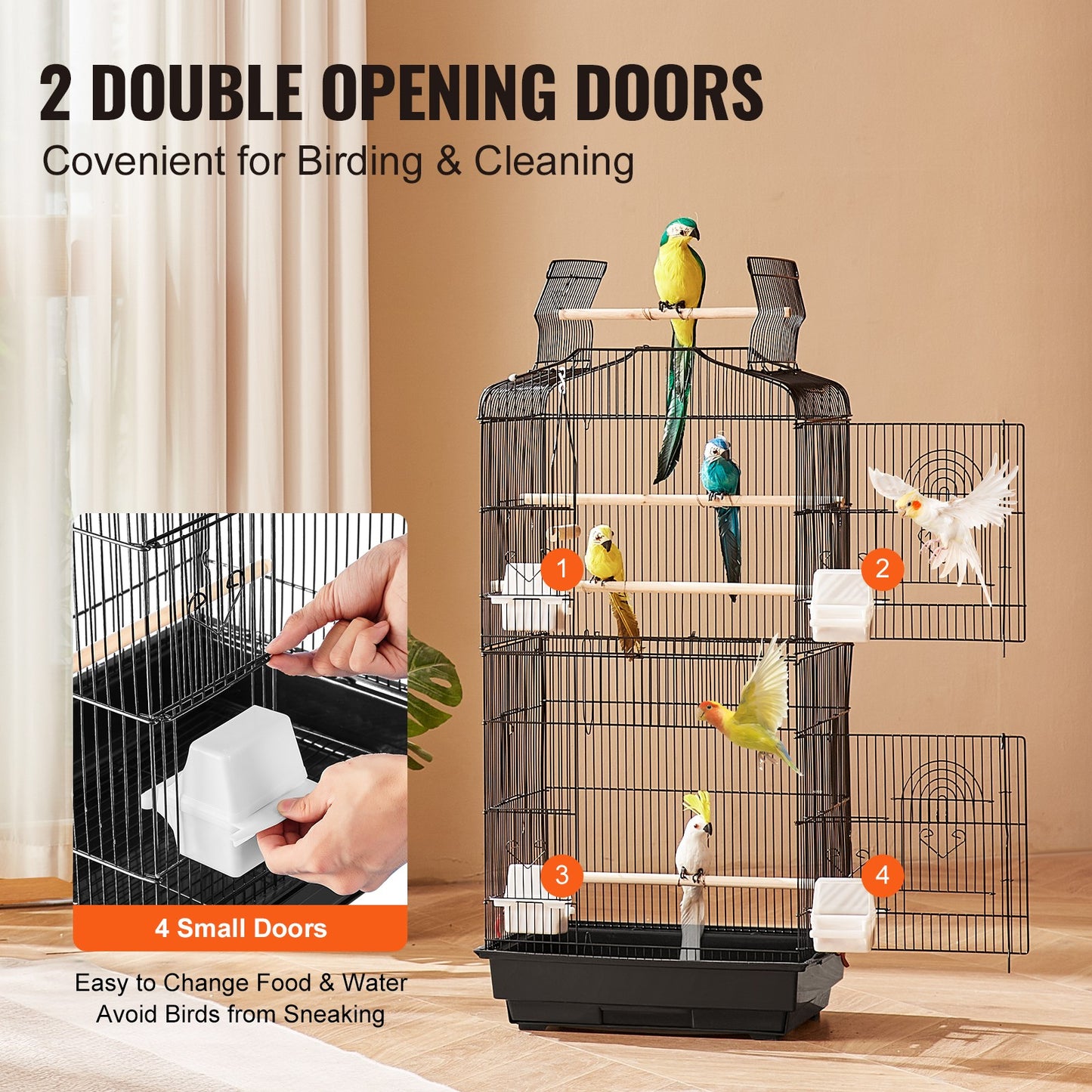 Black Bird Cage for Budgies