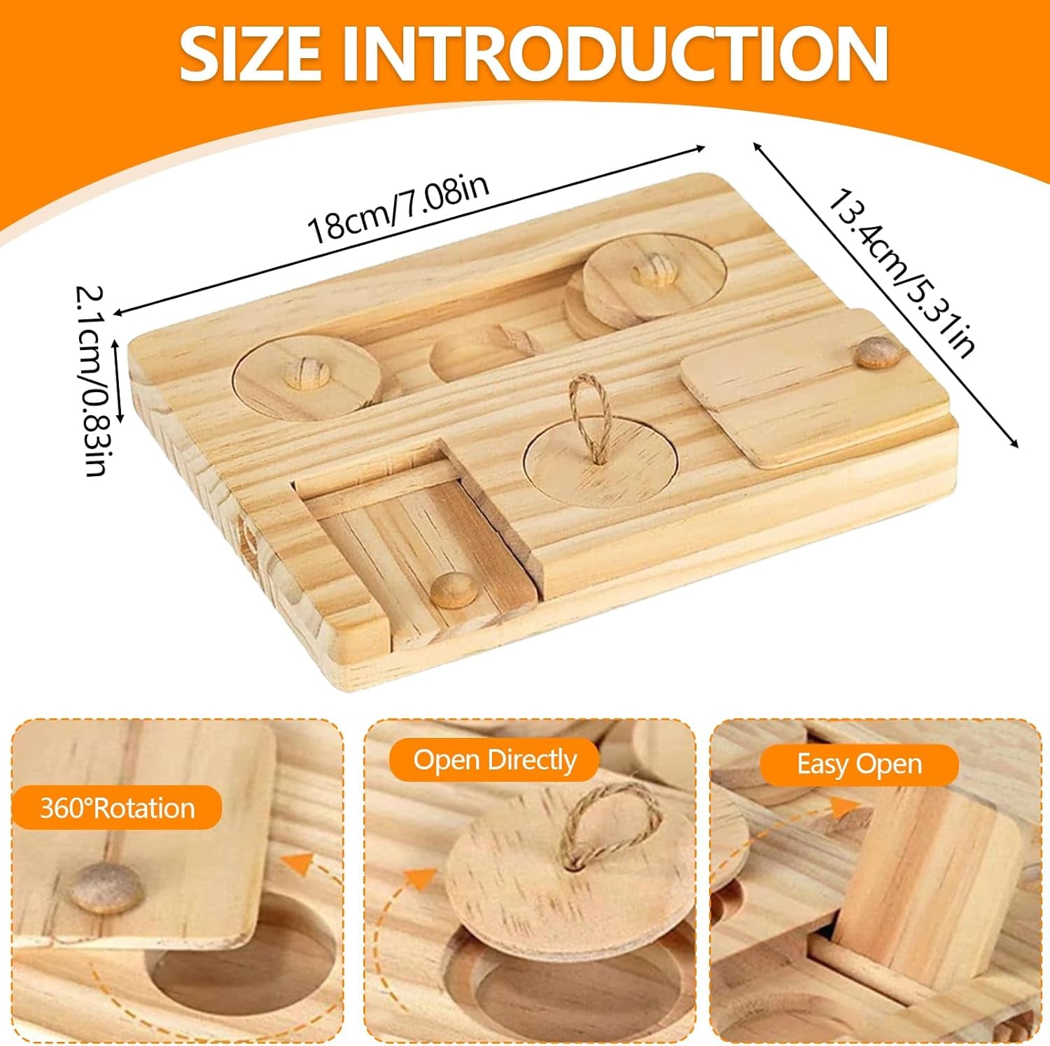 6-in-1 Wooden Foraging Toy for Small Animals
