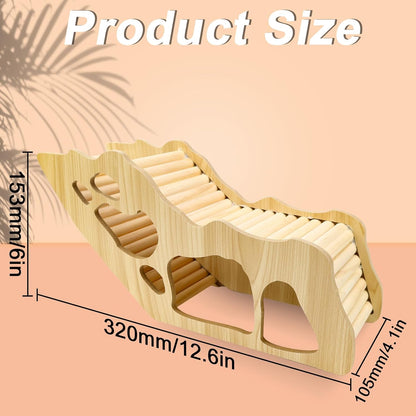Wooden Hamster House with Ladder Roof