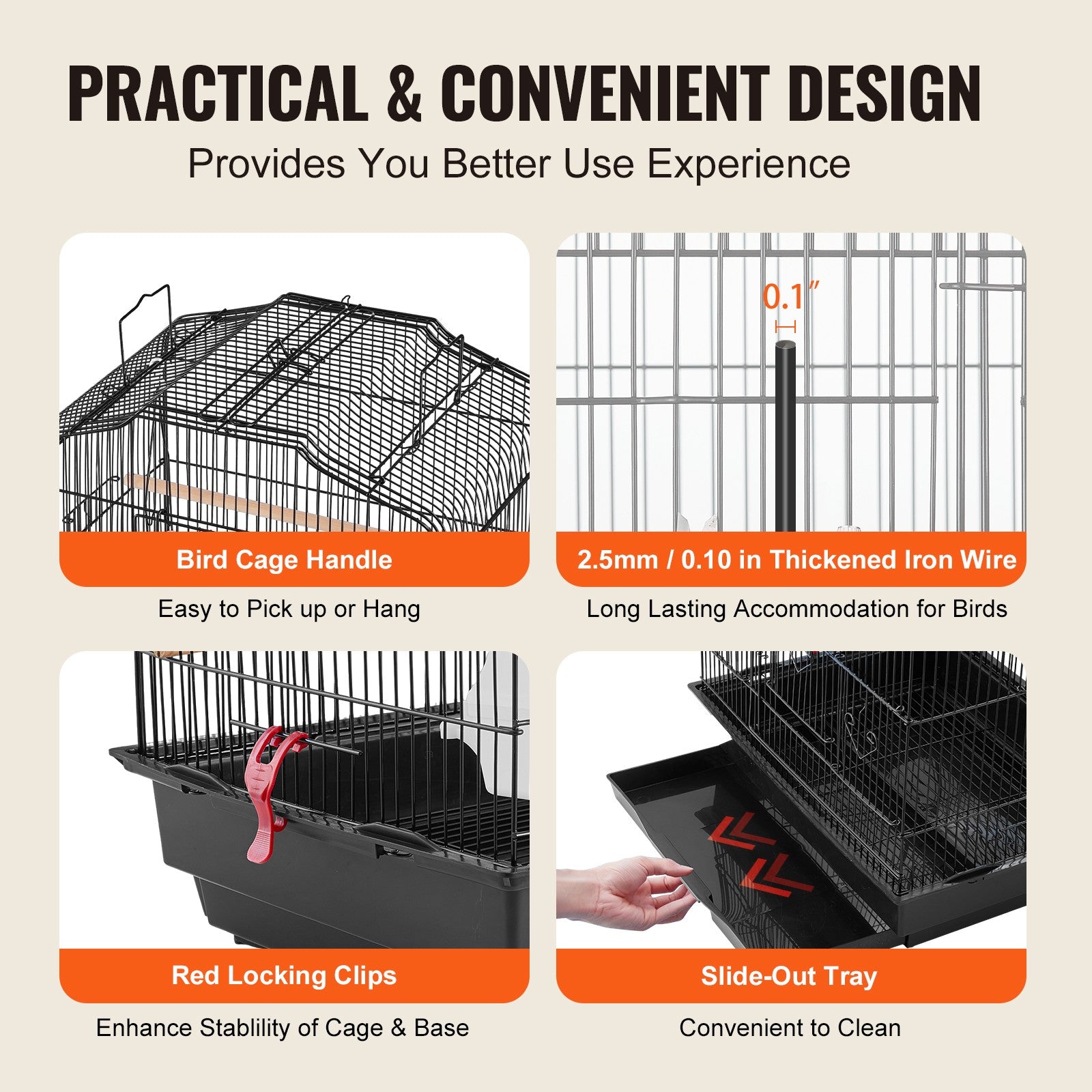 Black Bird Cage for Budgies