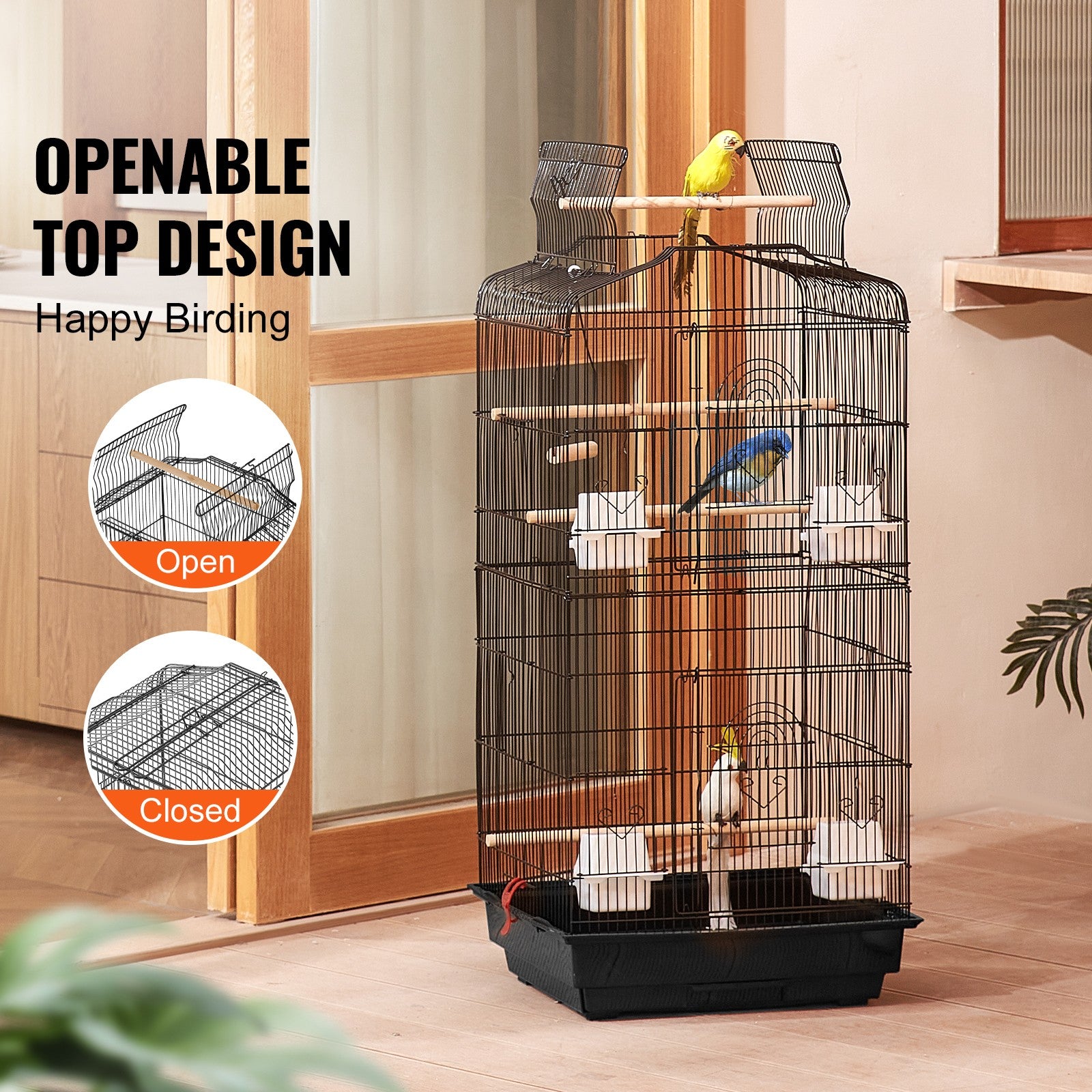 Black Bird Cage for Budgies