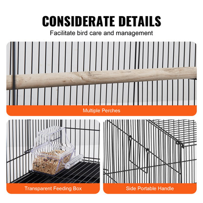 Spacious Bird Aviary Cage 76 x 46 x 45 cm