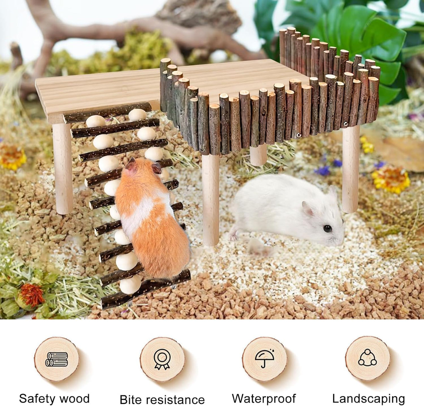 Wooden Hamster Climbing Platform