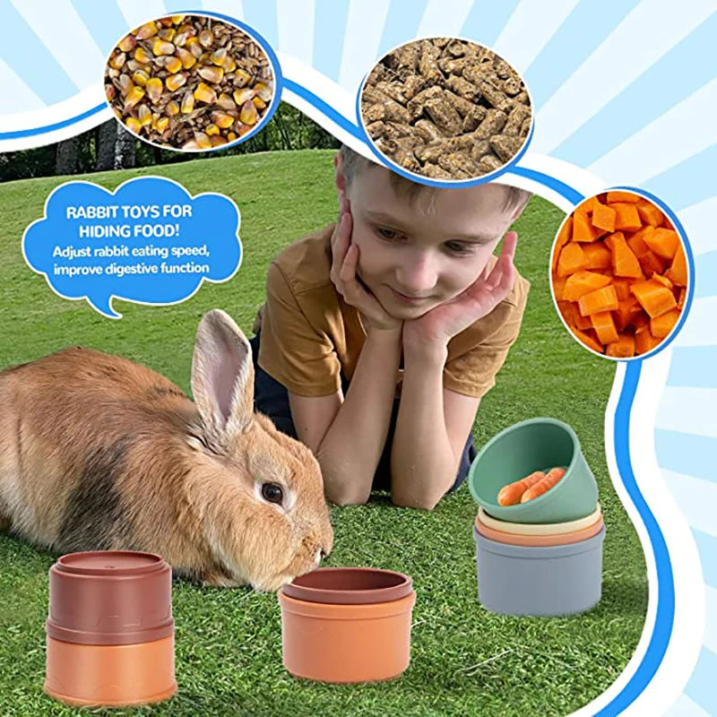 Stacking Cup Puzzle Toy for Rabbits