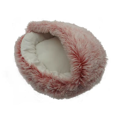 2-in-1 Round Plush Cat Bed