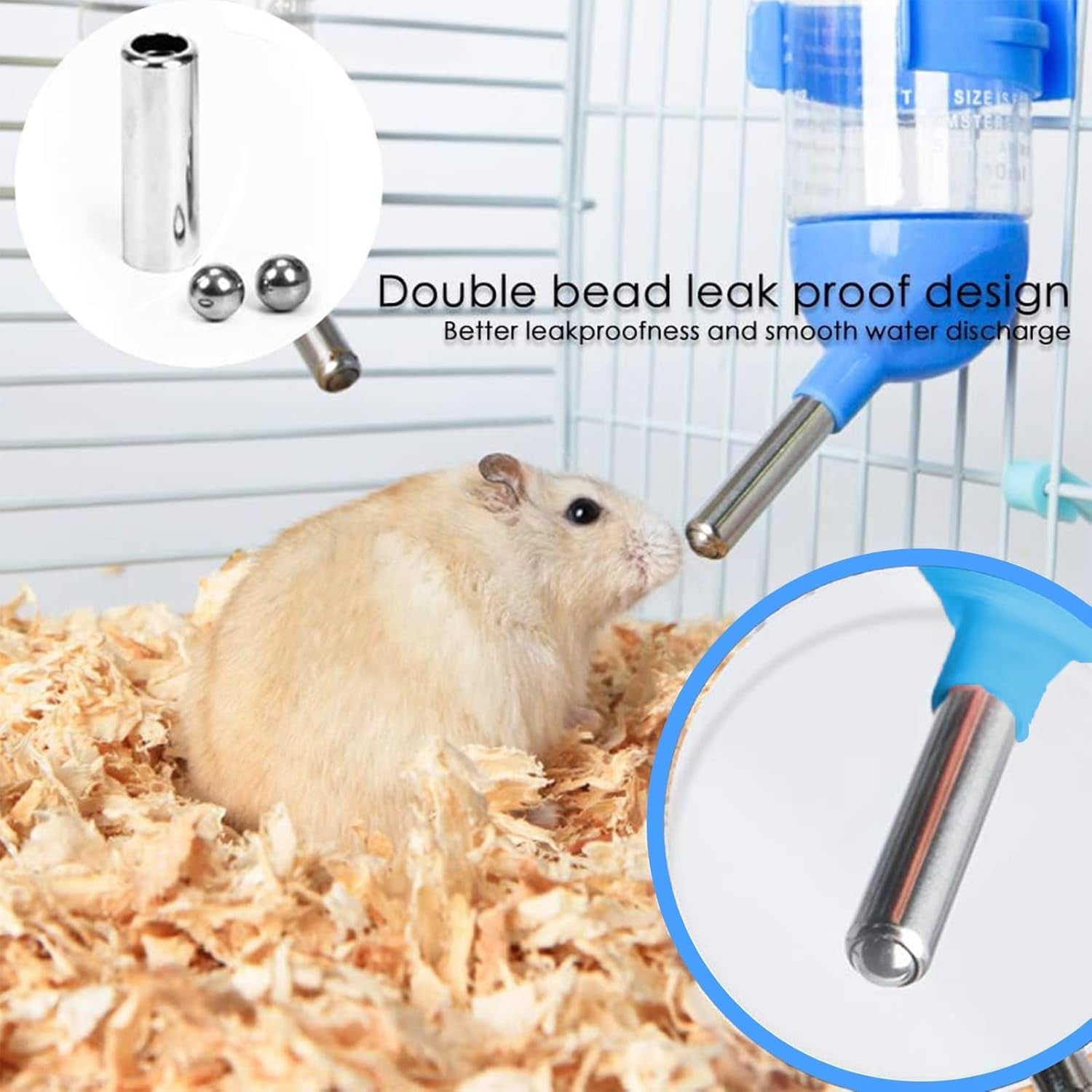 125 ml Hamster Water Bottle with Wooden Holder