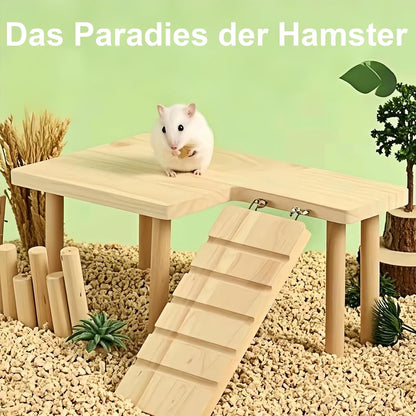 Wooden Hamster Platform with Ladder