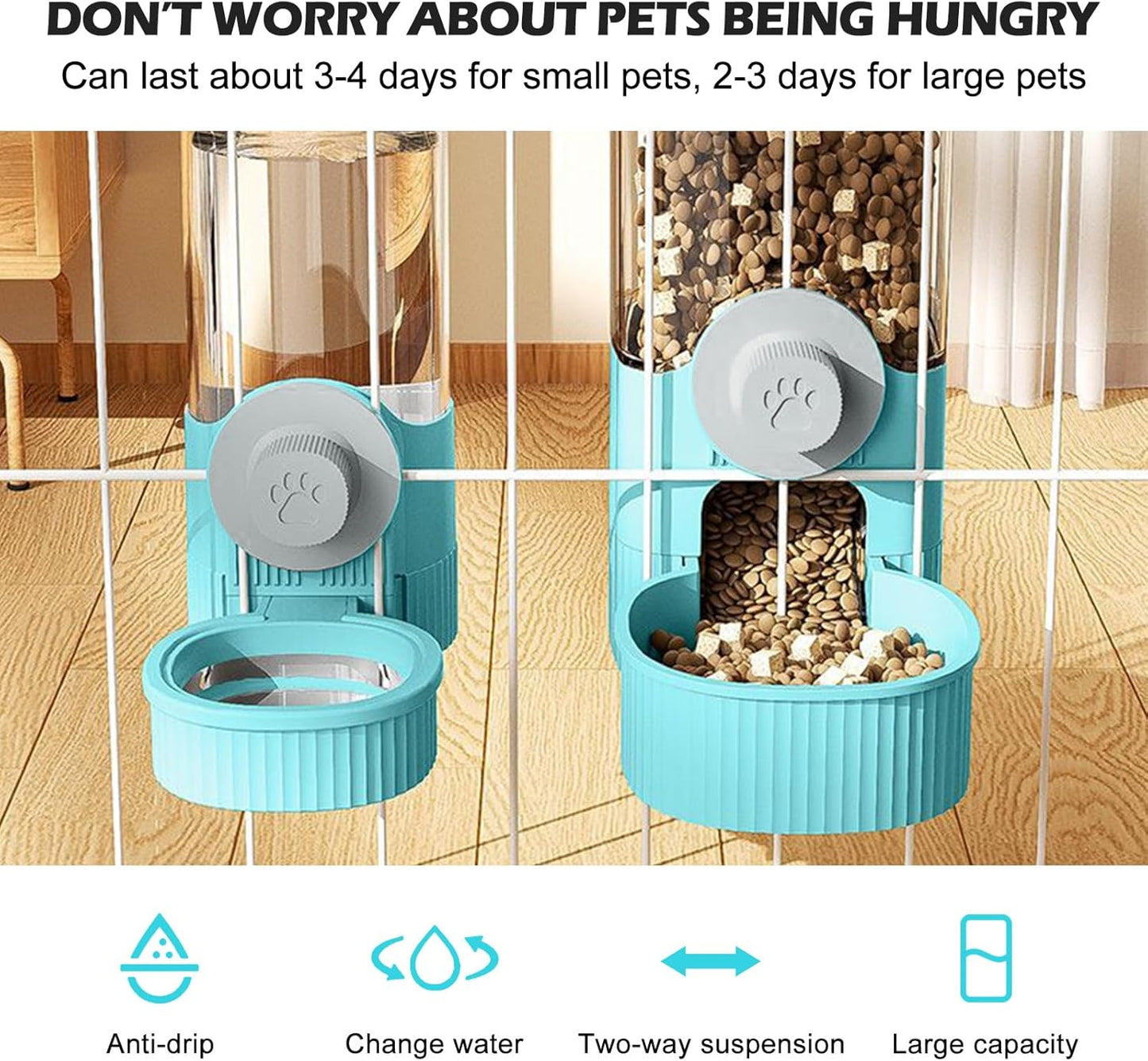 Hanging 2-in-1 Feeder and Water Dispenser