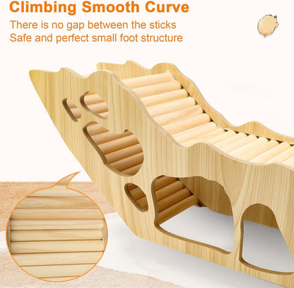 Wooden Hamster House with Ladder Roof