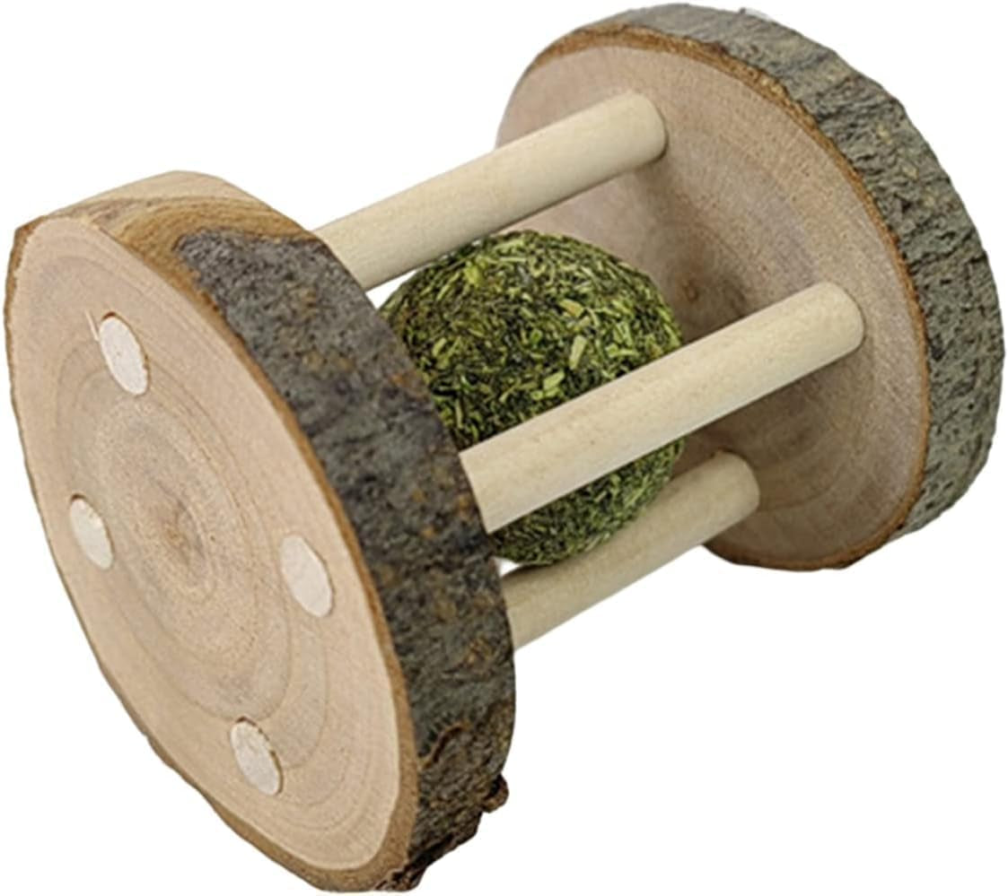 Natural Wooden Chew Ball for Small Pets