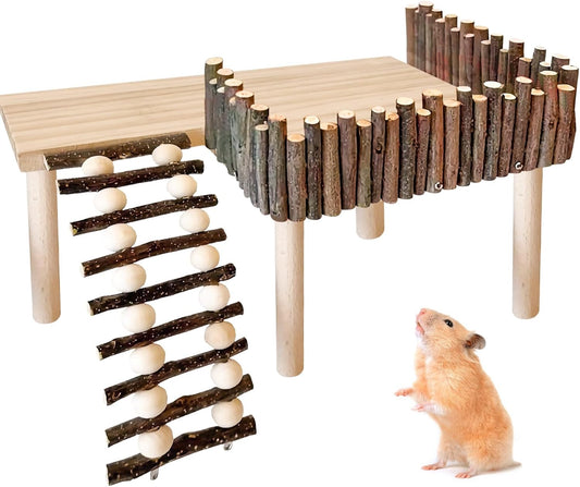Wooden Hamster Climbing Platform
