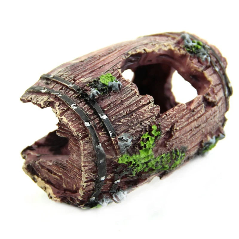 Resin Barrel Cave Aquarium Ornament