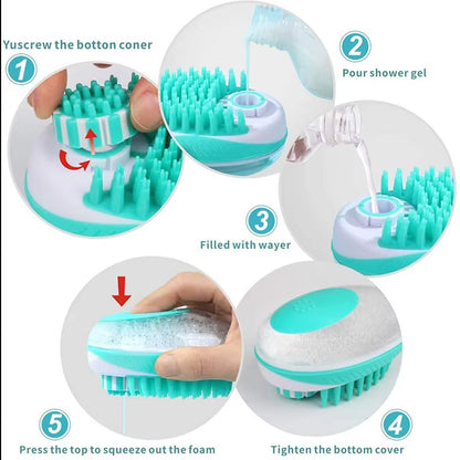 2-in-1 Bath Brush for Dogs and Cats