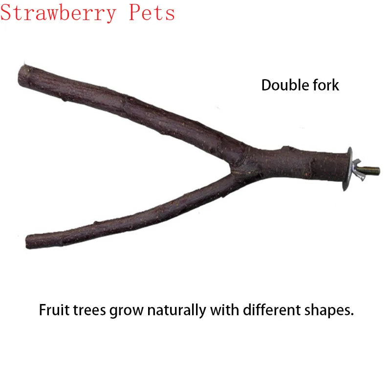 Natural Wooden Bird Perch and Chew Stick