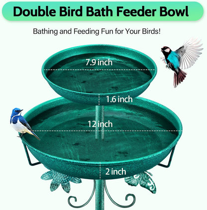 2-in-1 Metal Bird Bath and Feeder