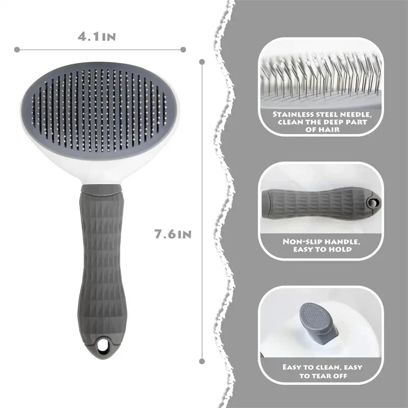 Self-Cleaning Slicker Brush for Cats and Dogs