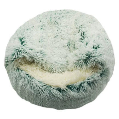2-in-1 Round Plush Cat Bed