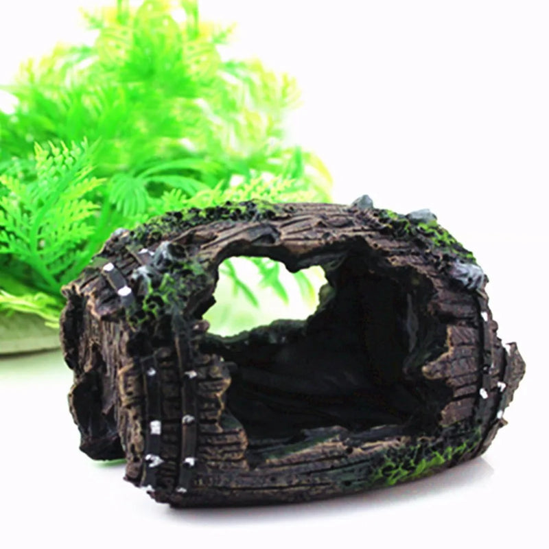 Resin Barrel Cave Aquarium Ornament