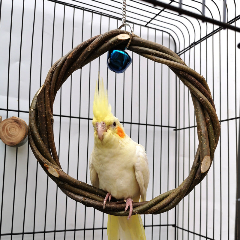 Wooden Bird Perch Ring Toy