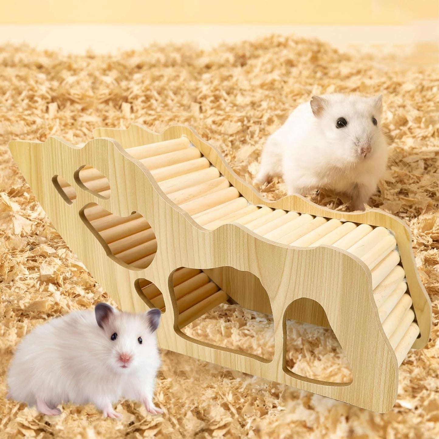 Wooden Hamster House with Ladder Roof