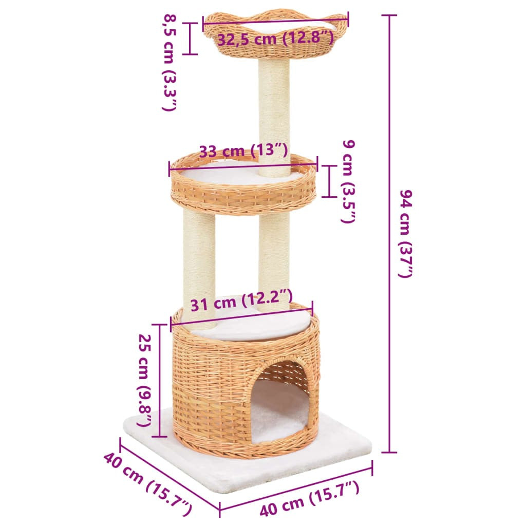 Willow & Sisal Cat Tree 94 cm