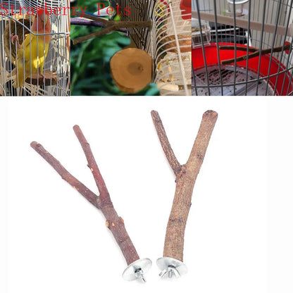 Natural Wooden Bird Perch and Chew Stick